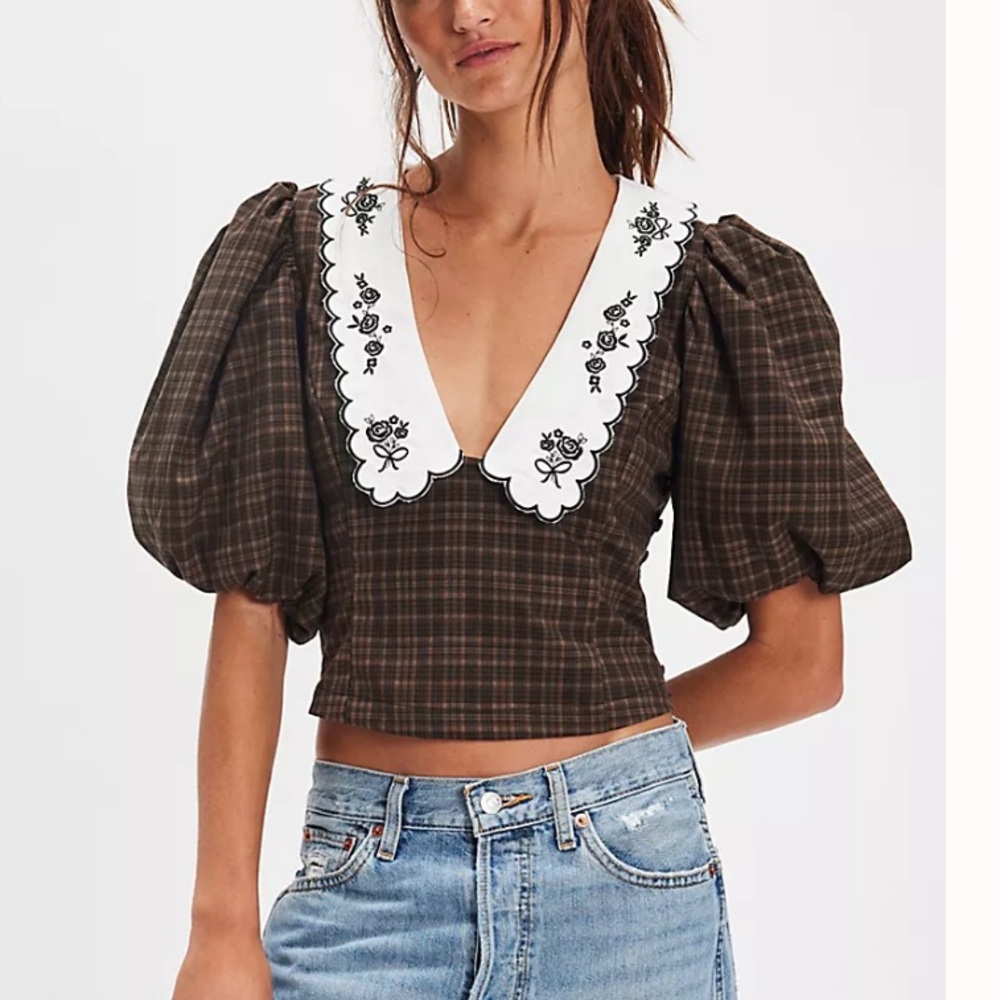 For Love & Lemons University Plaid Top
